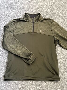 Under Armour Men's Olive Green Half-Zip Pullover, Large